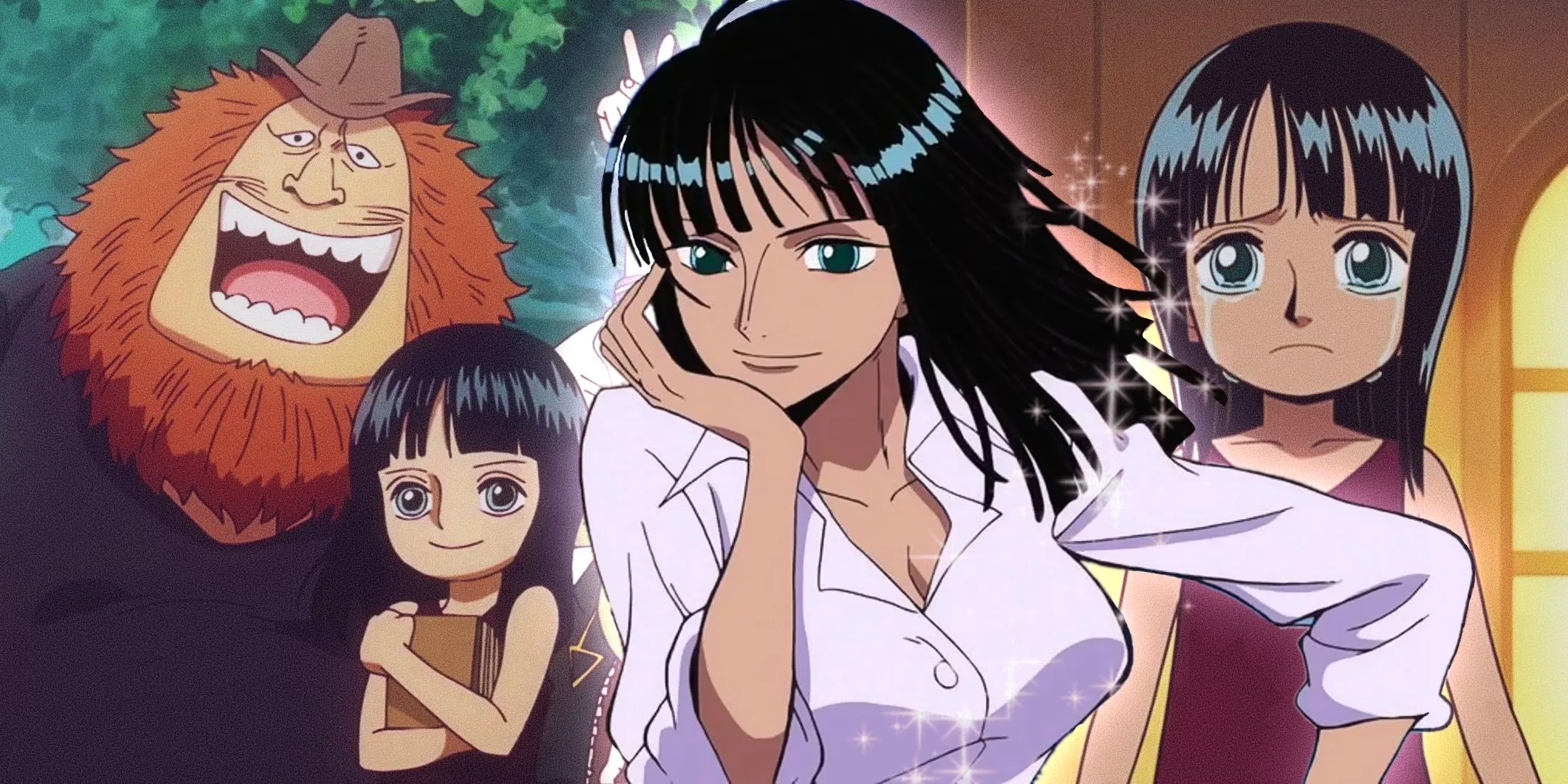 Nico Robin w zamyślonej pozie, odzwierciedlającej rozwój jej charakteru