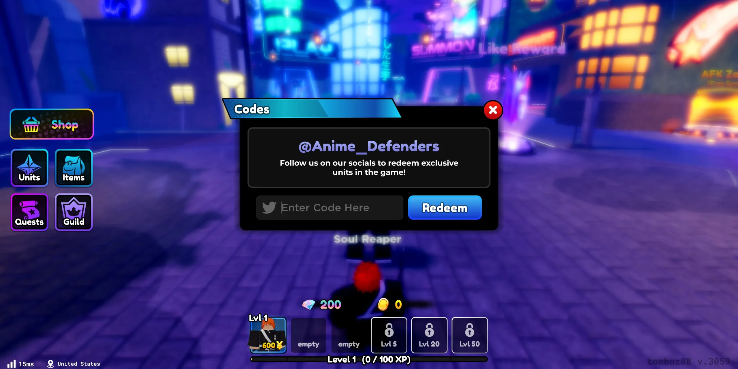 Roblox-Anime-Defenders-Codes einlösen