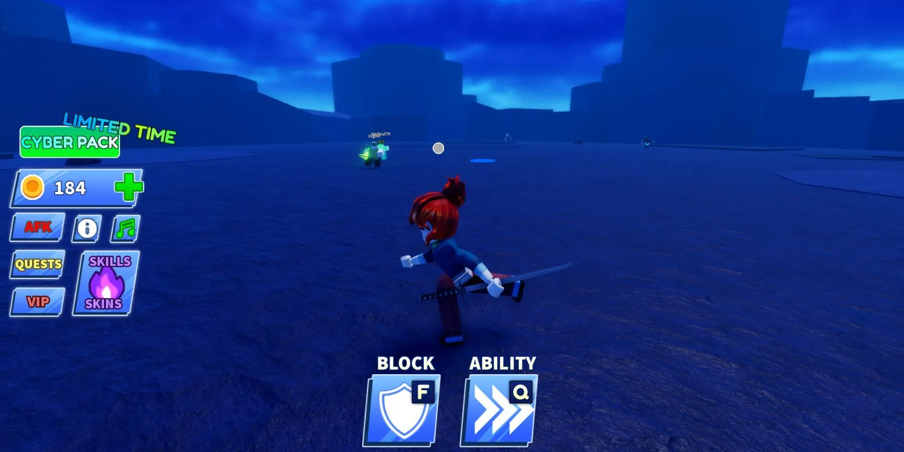 Roblox Blade Ballのゲームプレイ