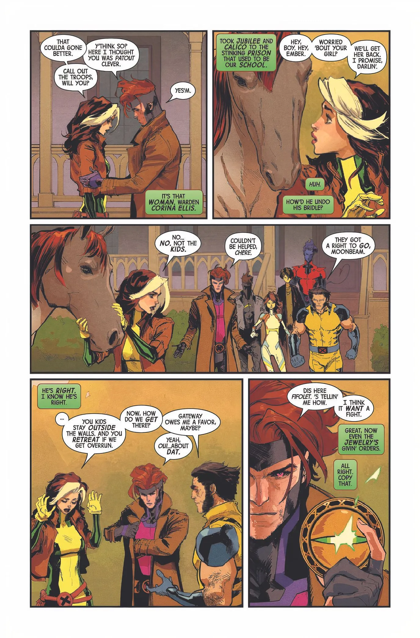 Rogue, Gambit et Wolverine se préparent à partir