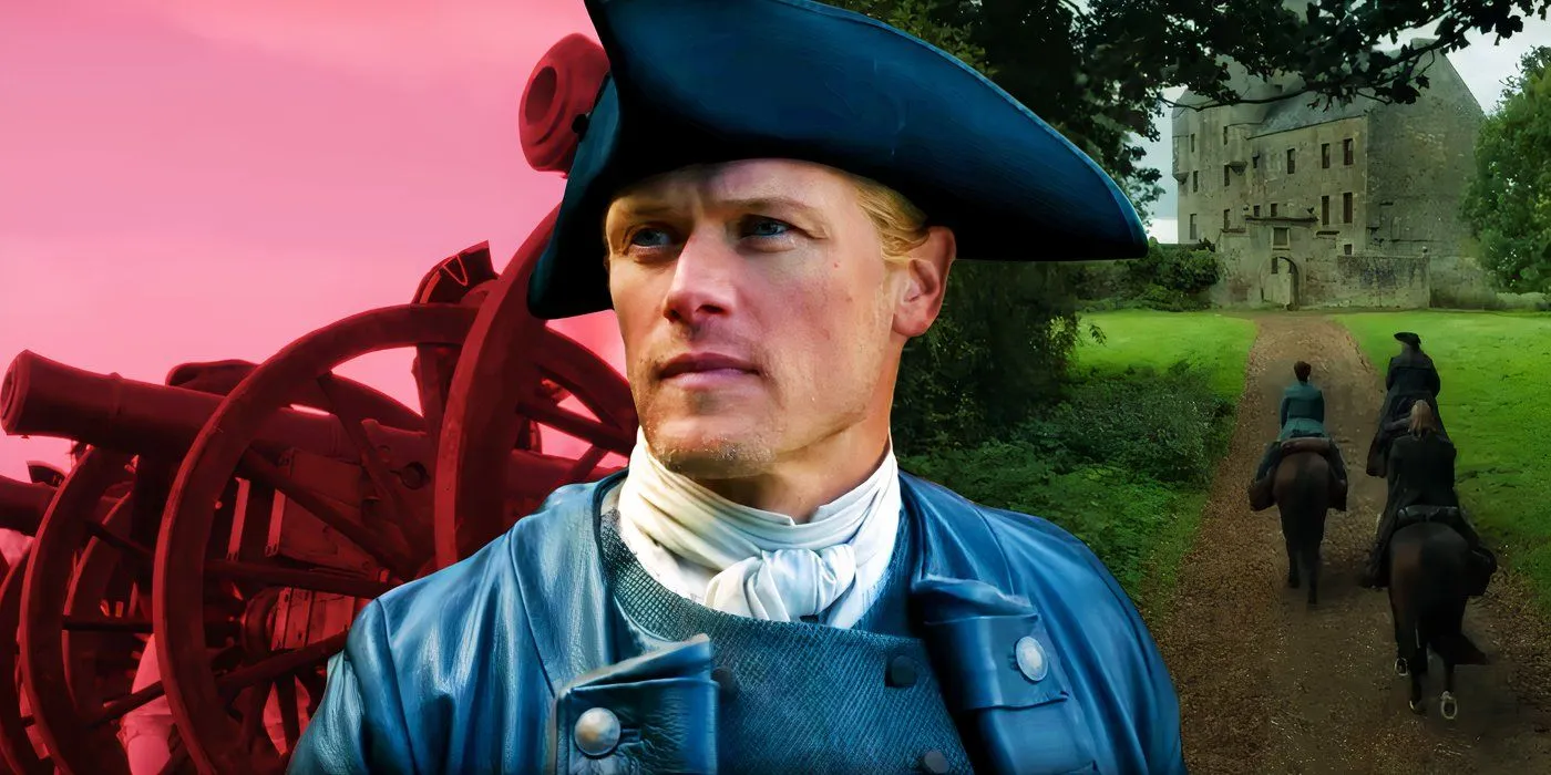 Sam Heughan dans le rôle de Jamie Fraser dans la saison 7 d'Outlander