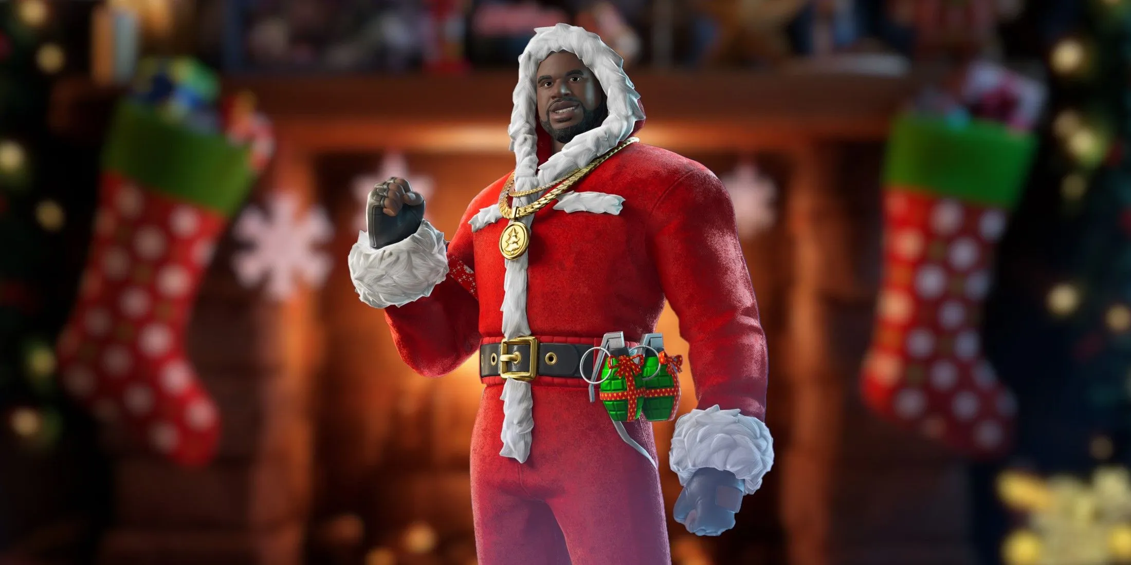 Aspecto de Santa Shaq en Fortnite