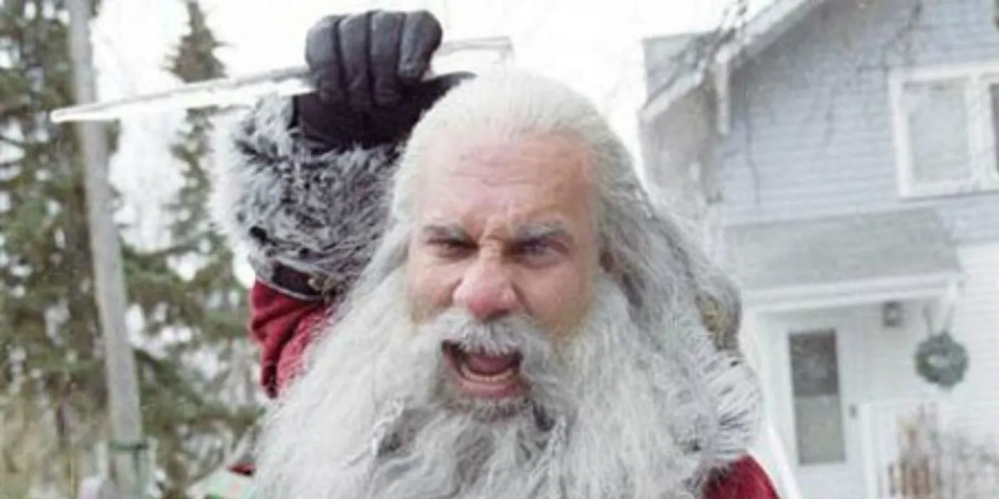 Bill Goldberg screams while holding an icicle in Santa's Slay (2005)