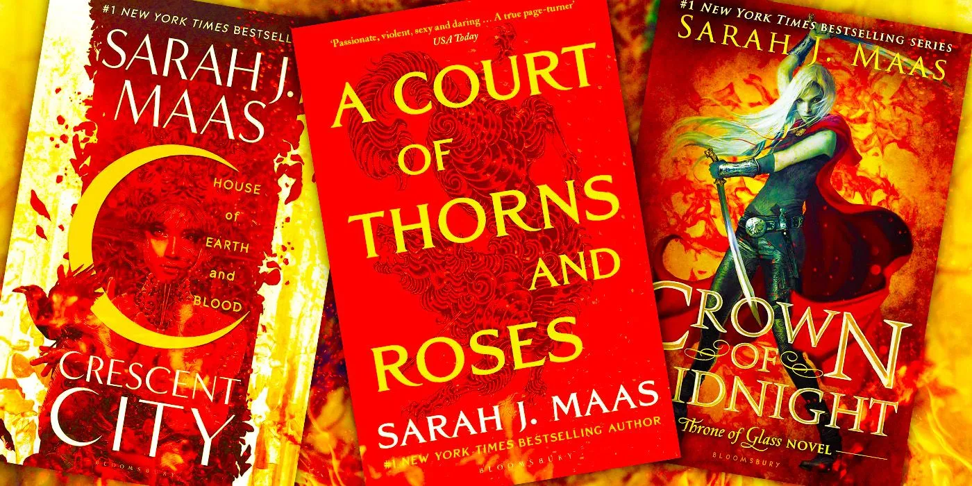 Sarah J. Maas의 Crescent City, A Court of Thorns & Roses, Crown of Midnight 표지