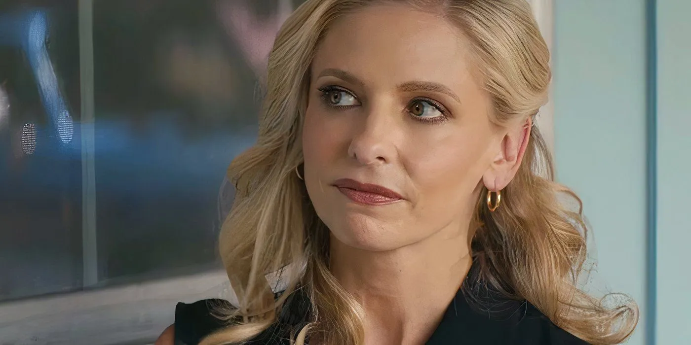 Sarah Michelle Gellar dans le rôle de Tanya, l'air sérieuse dans Dexter Original Sin