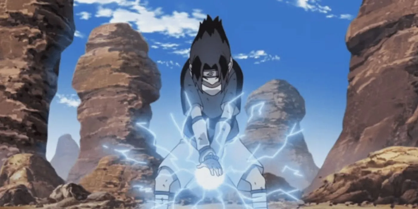 Sasuke używa techniki Chidori