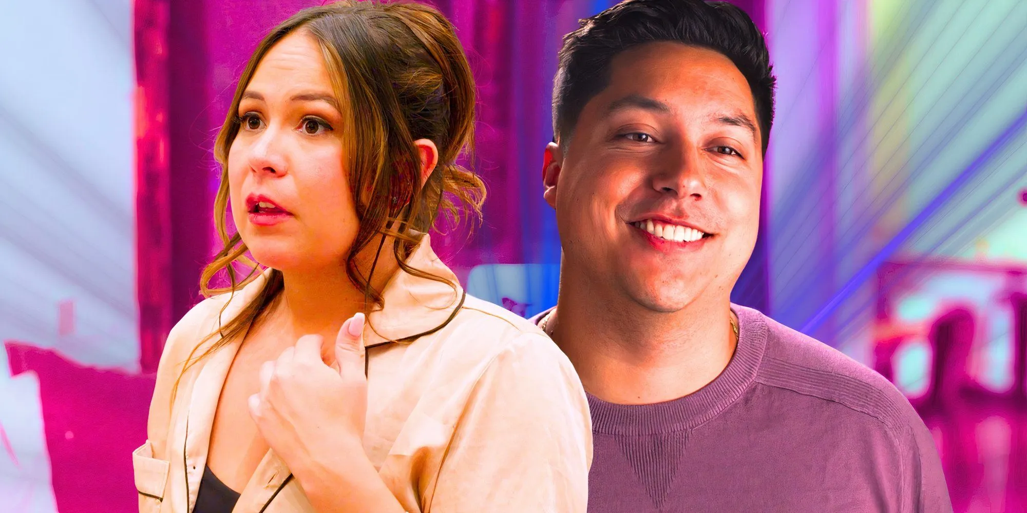 Liz Woods y Jayson Zuniga se sonríen el uno al otro en 90 Day Fiancé