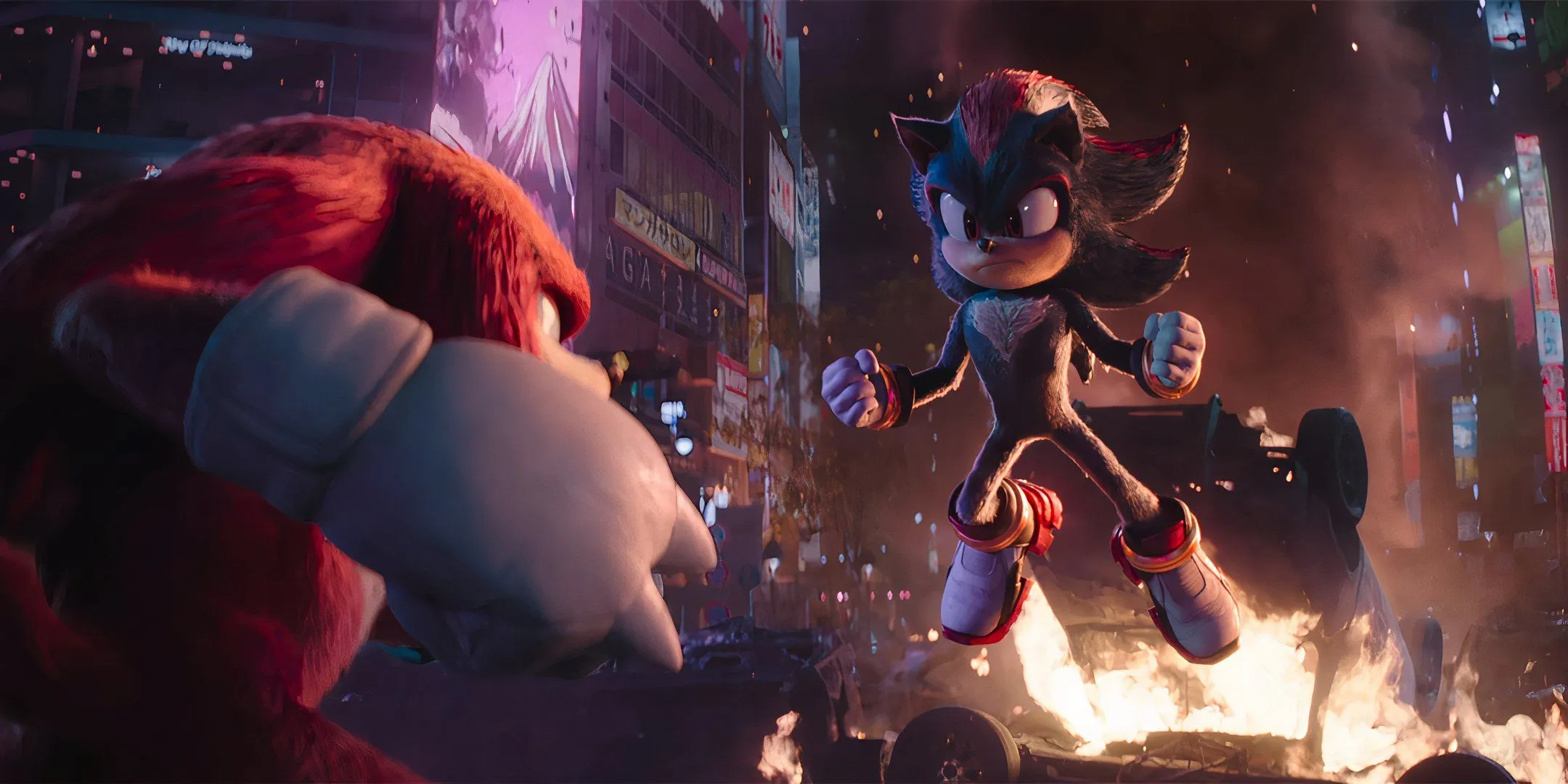 Shadow e Knuckles em combate