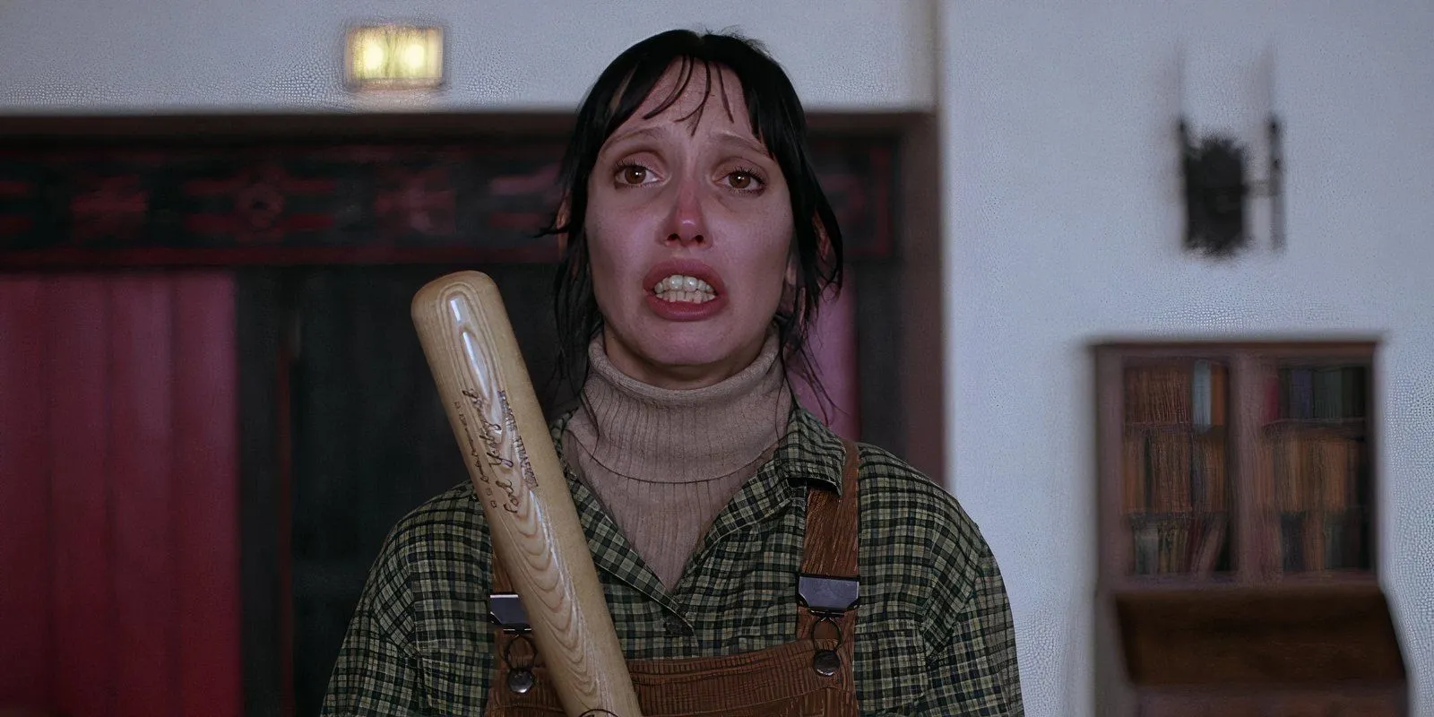 Shelley Duvall dans le rôle de Wendy Torrance se sentant en détresse dans Shining