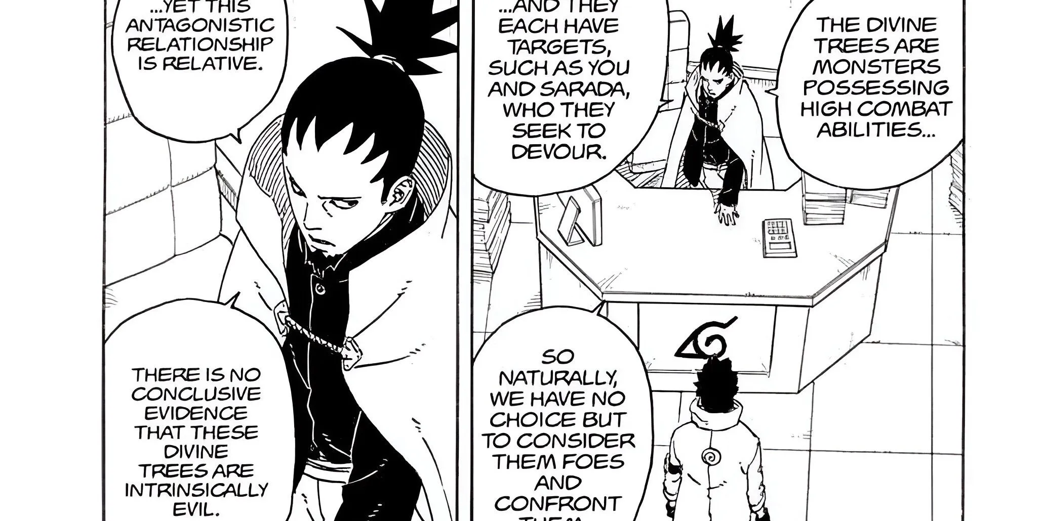 Shikamaru and Konohamaru in Chapter 17