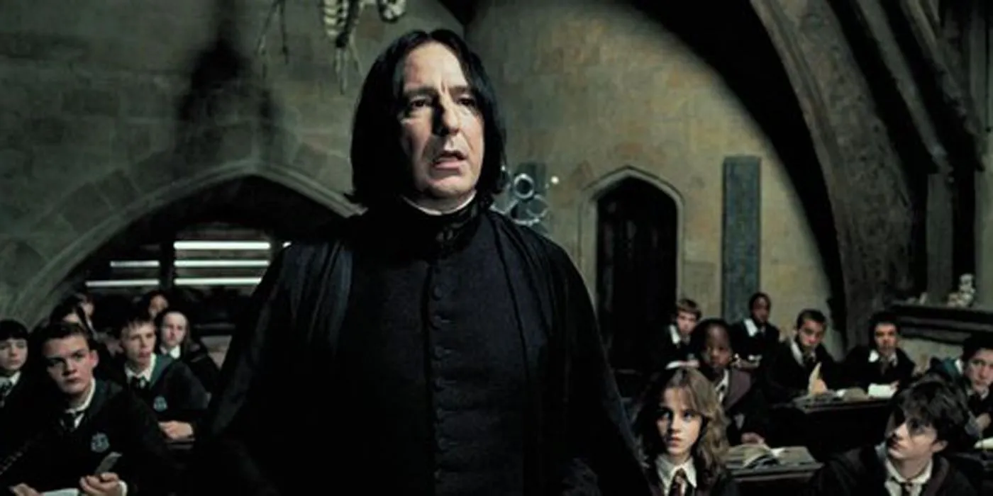 Severus Snape in class.