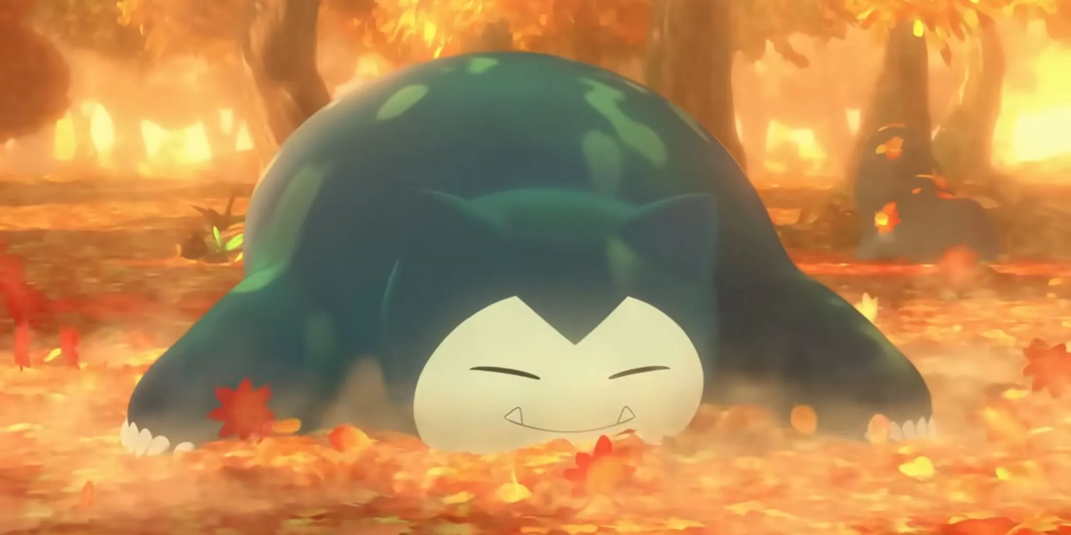 Snorlax durmiendo en un camino