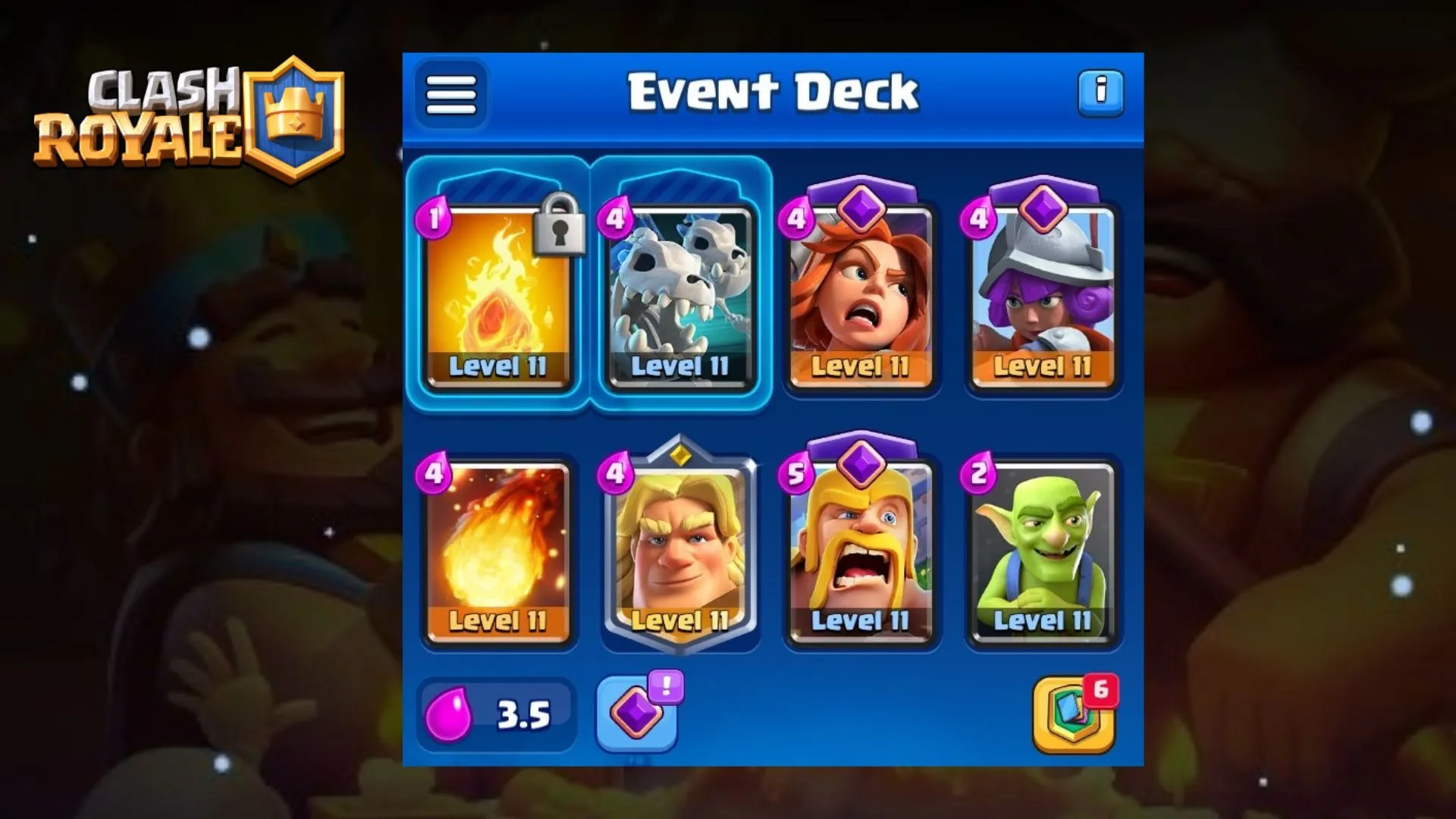 snowstorm event deck one clash royale