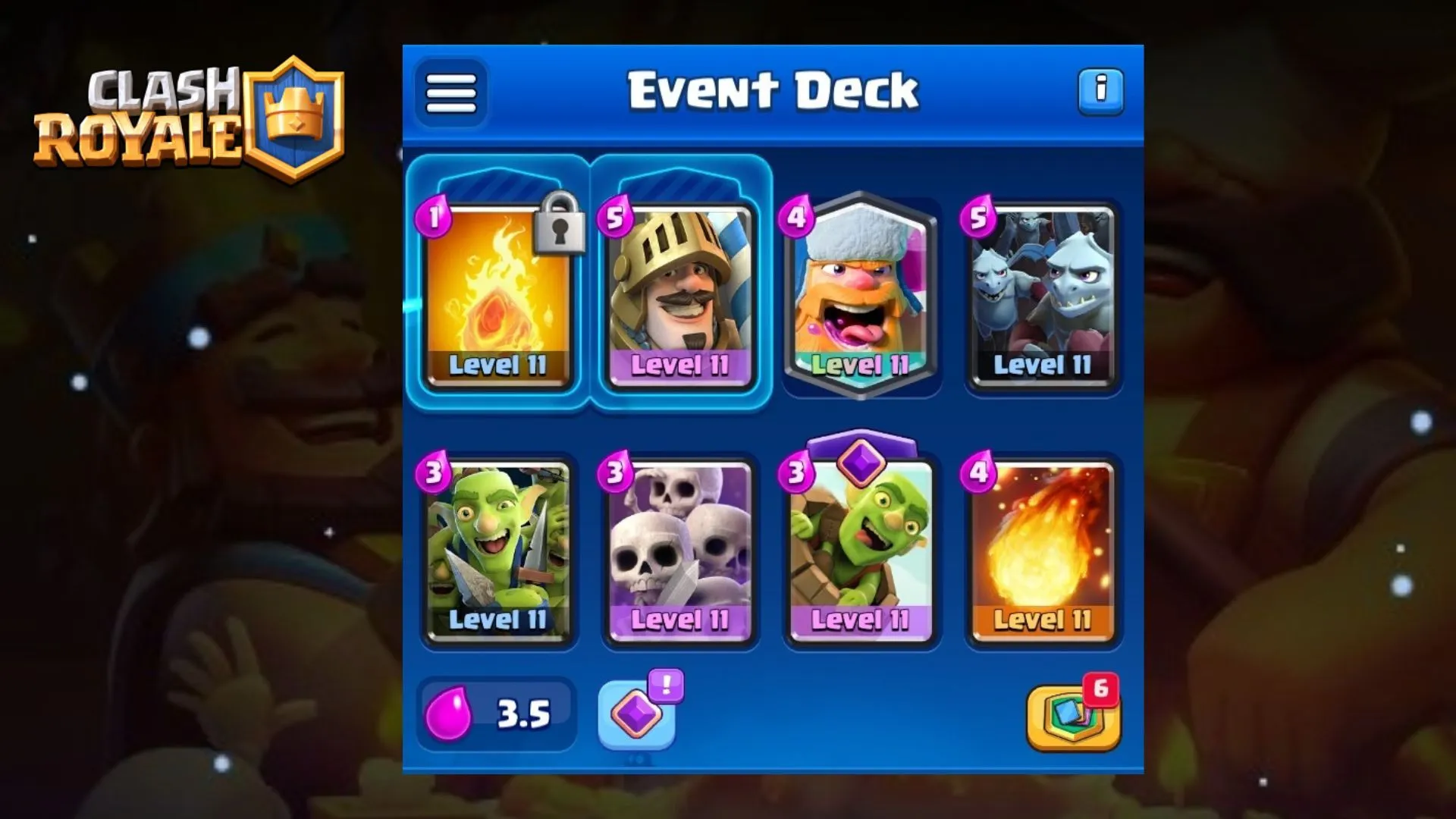 snowstorm event deck three clash royale