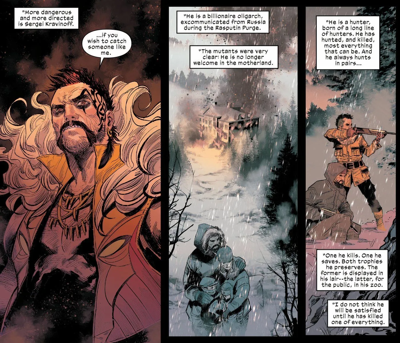 Kraven le chasseur introduit dans l'univers ultime.