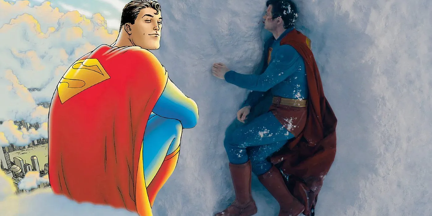 Imagem dividida do Superman em cenas diferentes