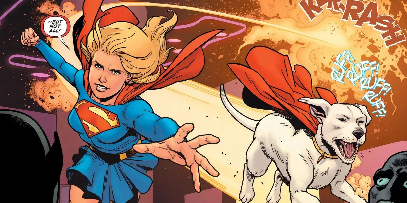 Supergirl with Krypto the Superdog