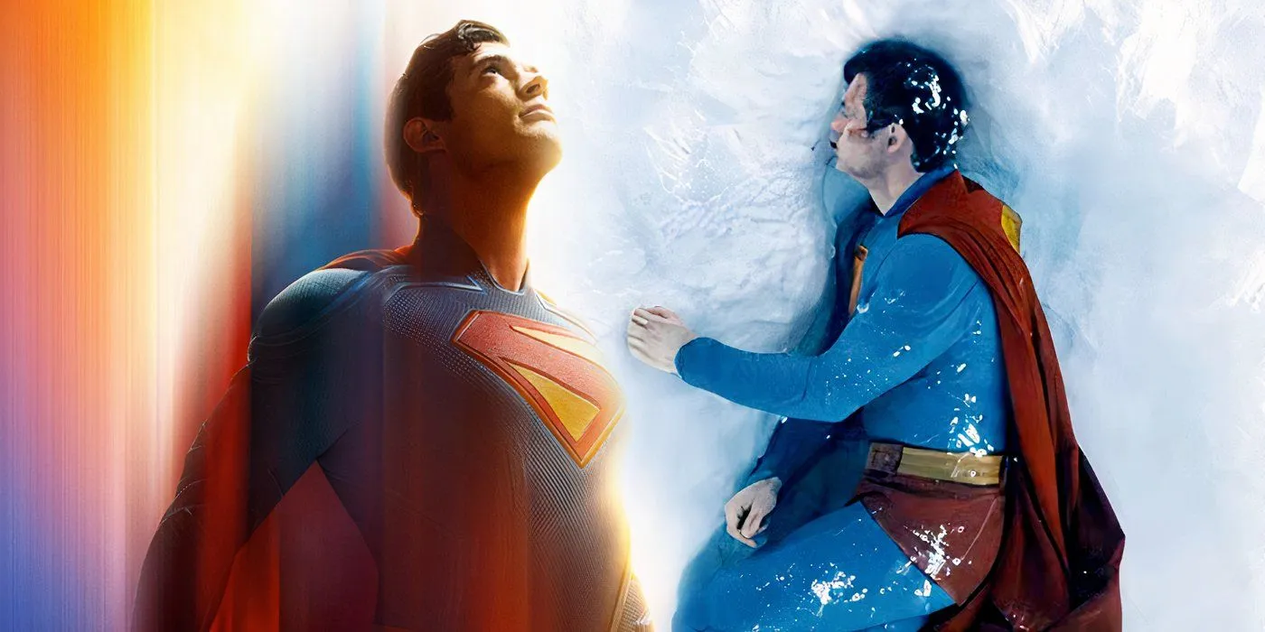 Poster di Superman con Superman sdraiato nella neve