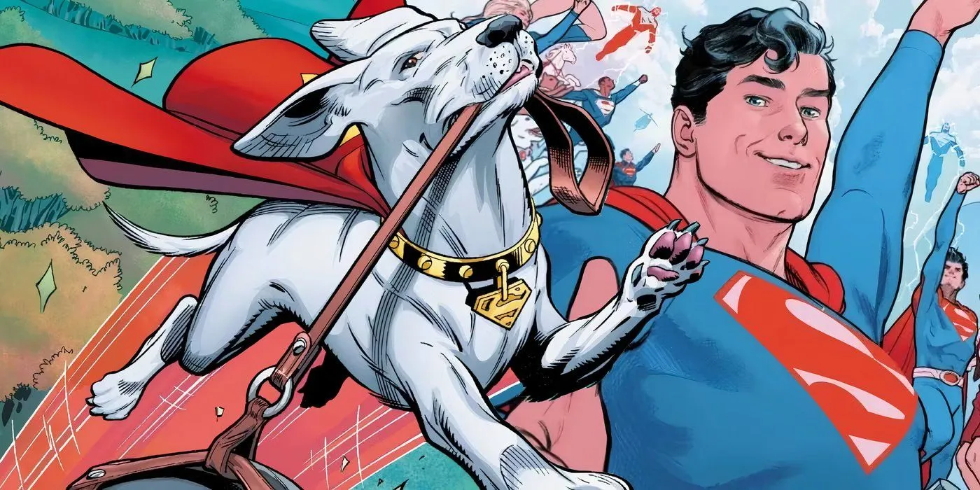 Superman uśmiecha się do Krypto