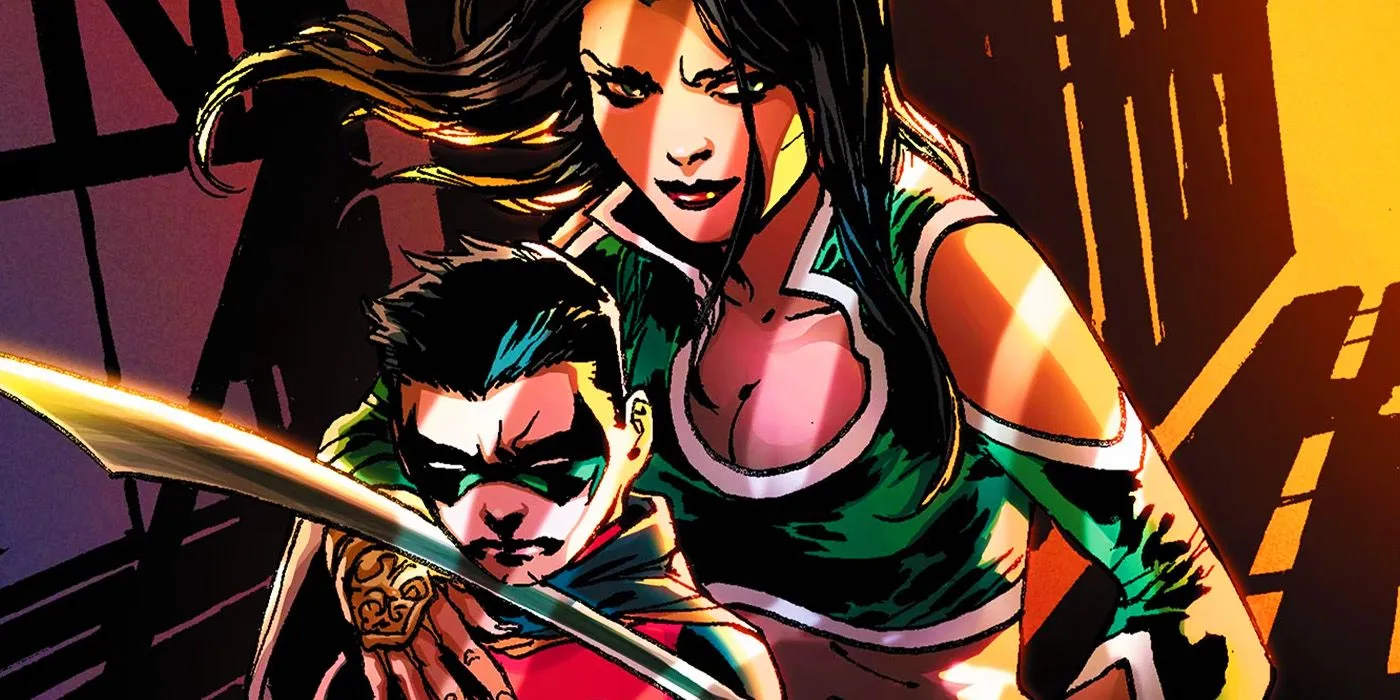 Talia Al Ghul z Damianem Wayne'em