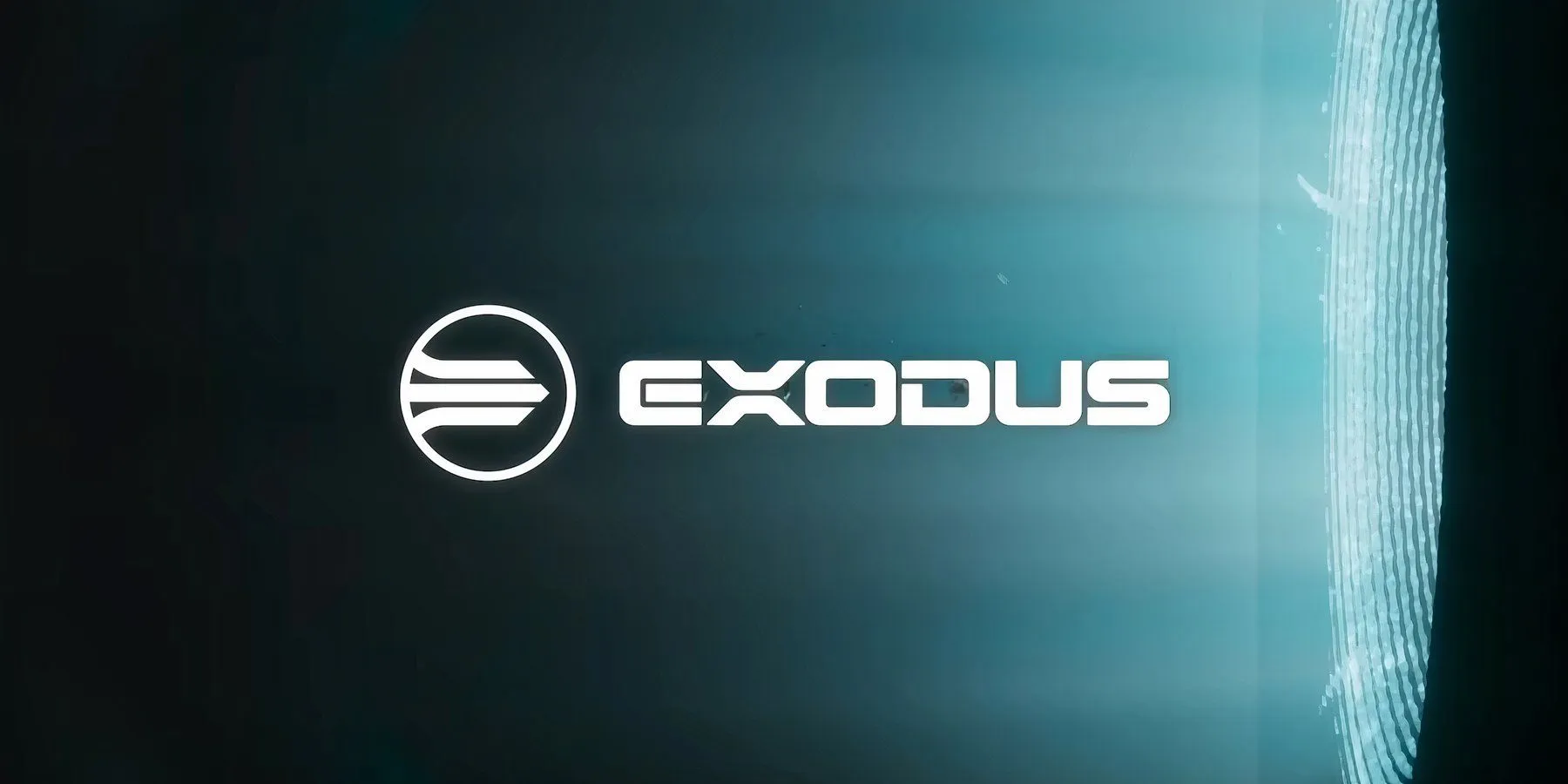 Le logo Exodus devant un objet bleu brillant dans Secret Level