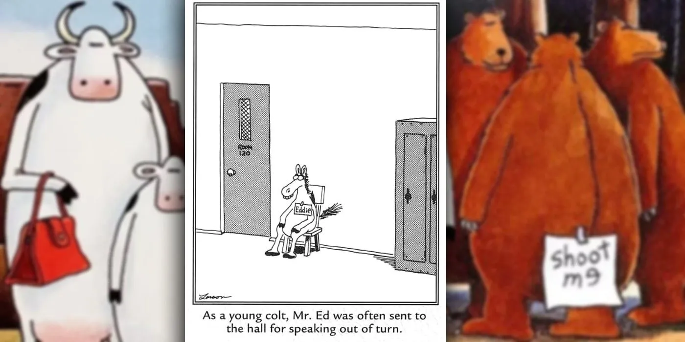 Ein Far Side-Comic mit einem jungen Mr. Ed