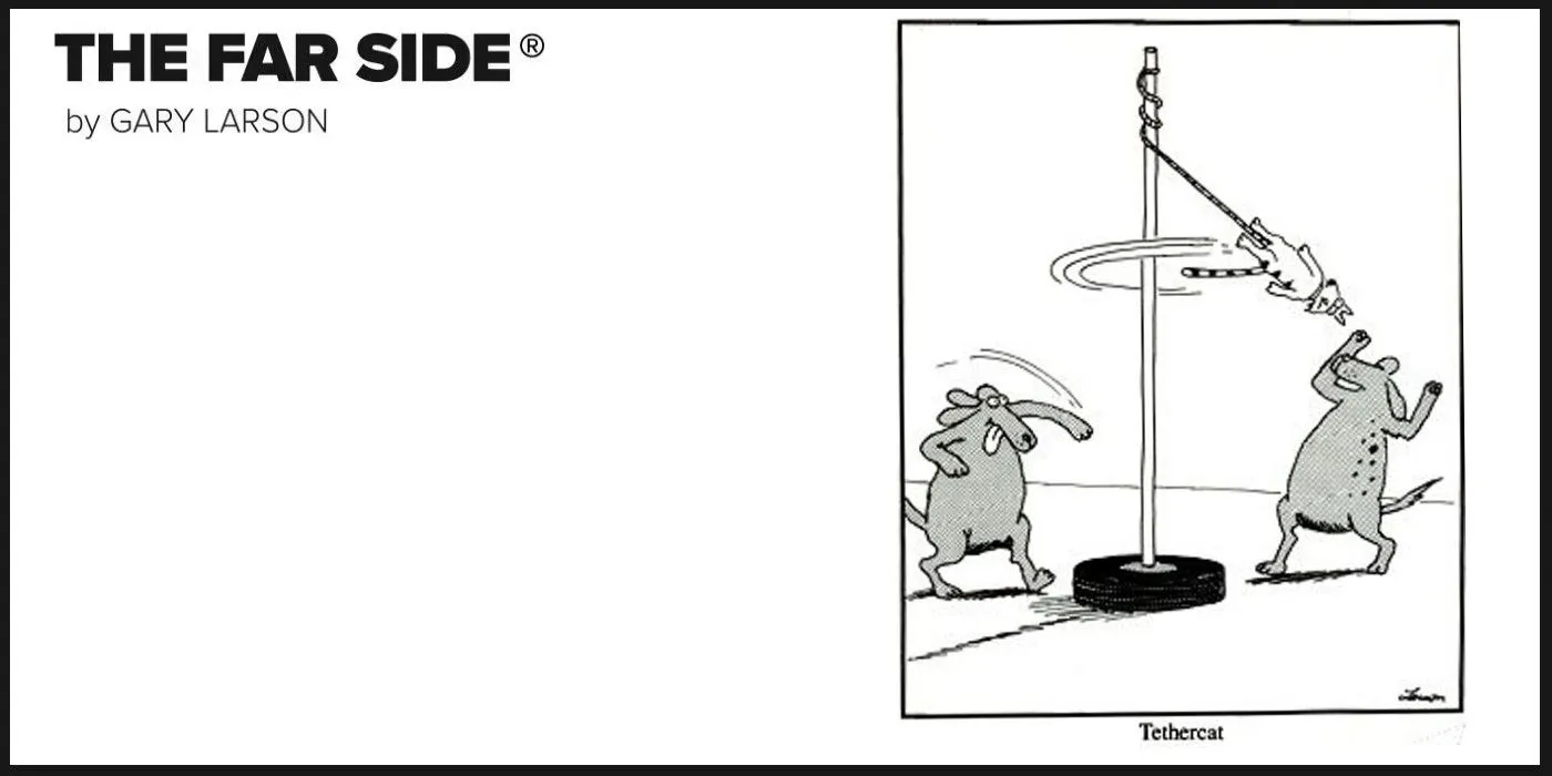 El cómic de Far Side 'Tethercat'