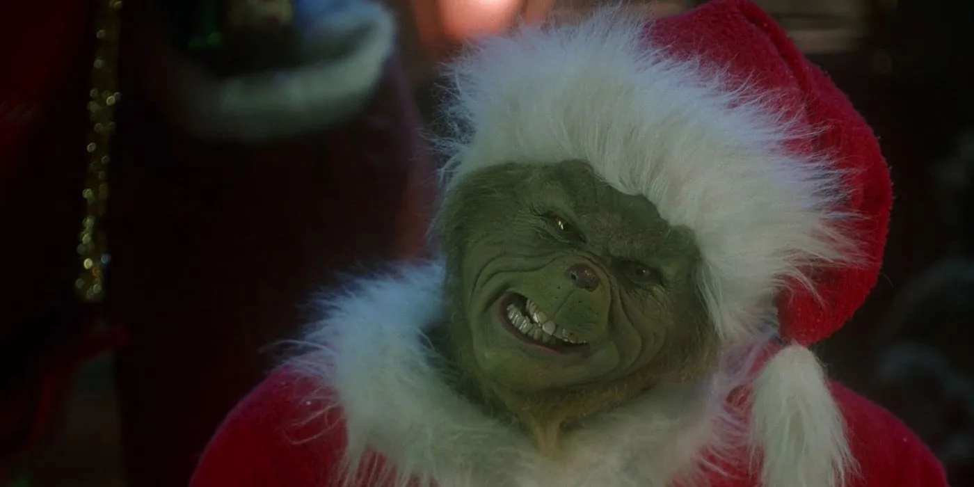 Jim Carrey dans le rôle du Grinch, un personnage maléfique dans Le Grinch a volé Noël