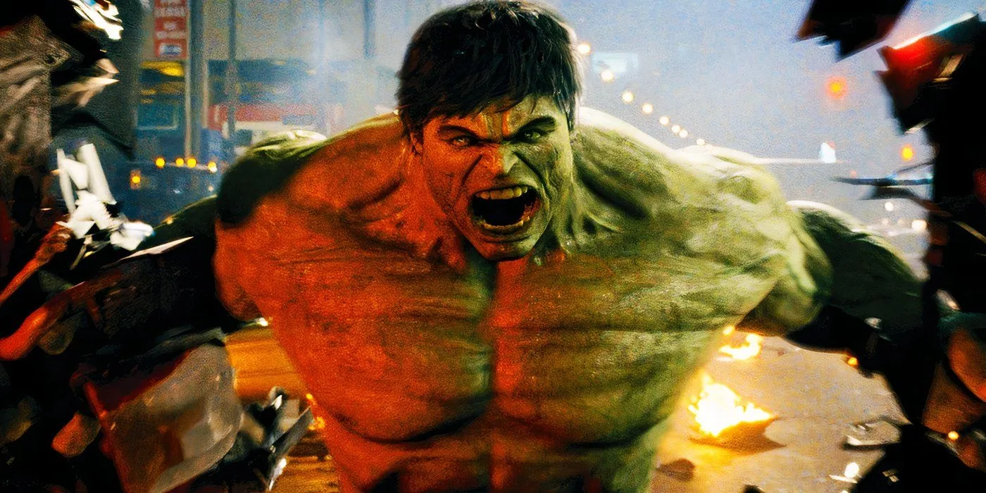 Hulk avec des décombres dans L'Incroyable Hulk