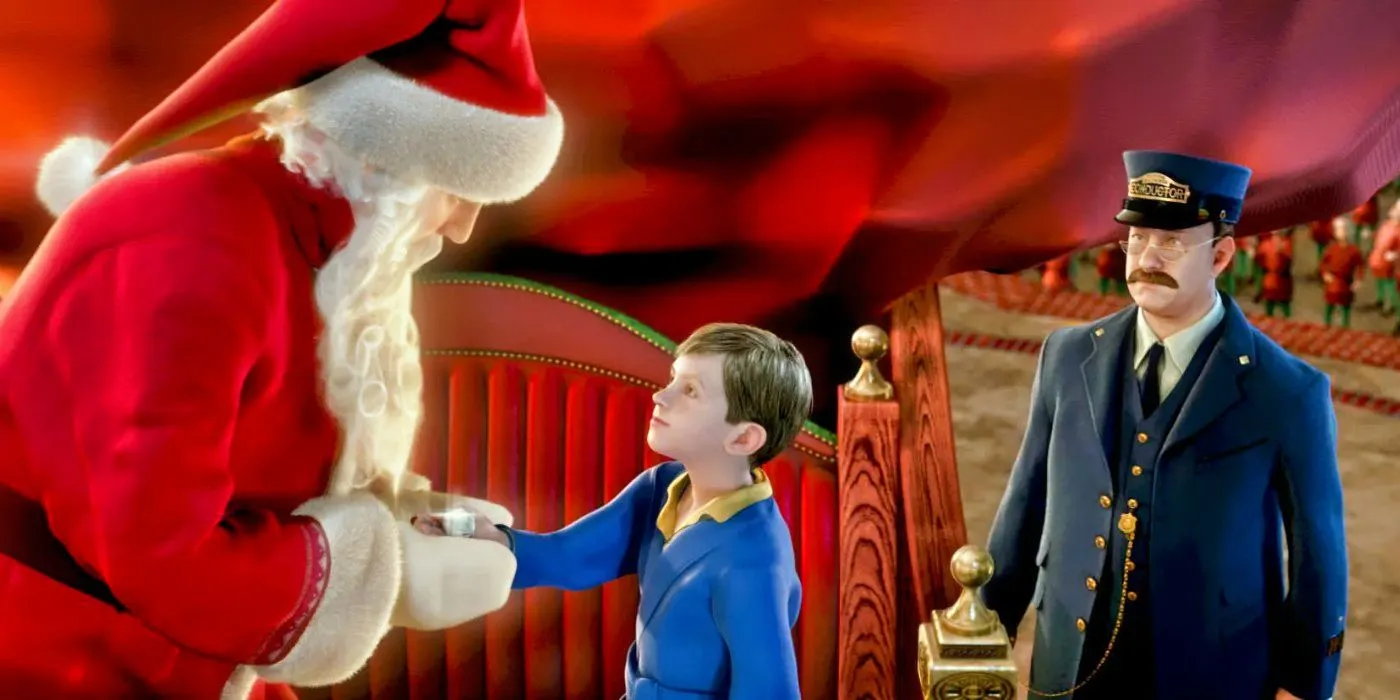 Tom Hanks nei panni di Babbo Natale in Polar Express