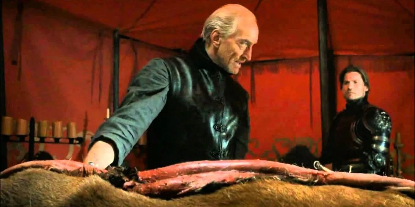 Tywin Lannister desollando un ciervo