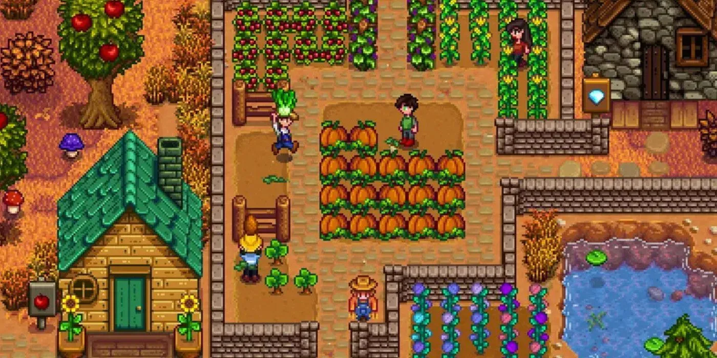 Los jugadores cosechan cultivos en Stardew Valley