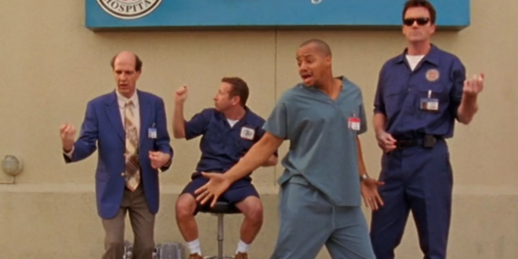 The Janitor and his air band in Scrubs