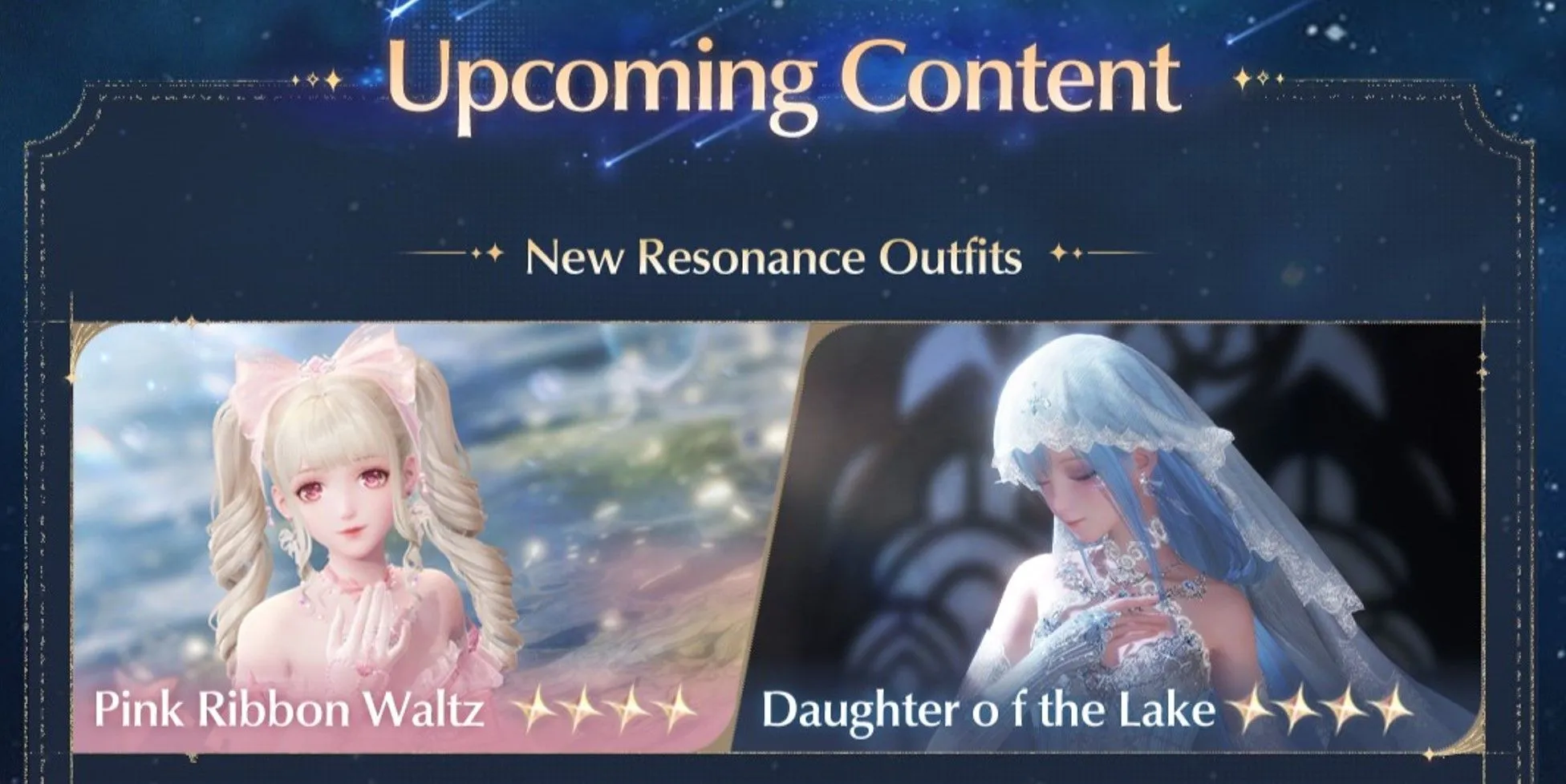 Upcoming Content infographic for infinity nikki