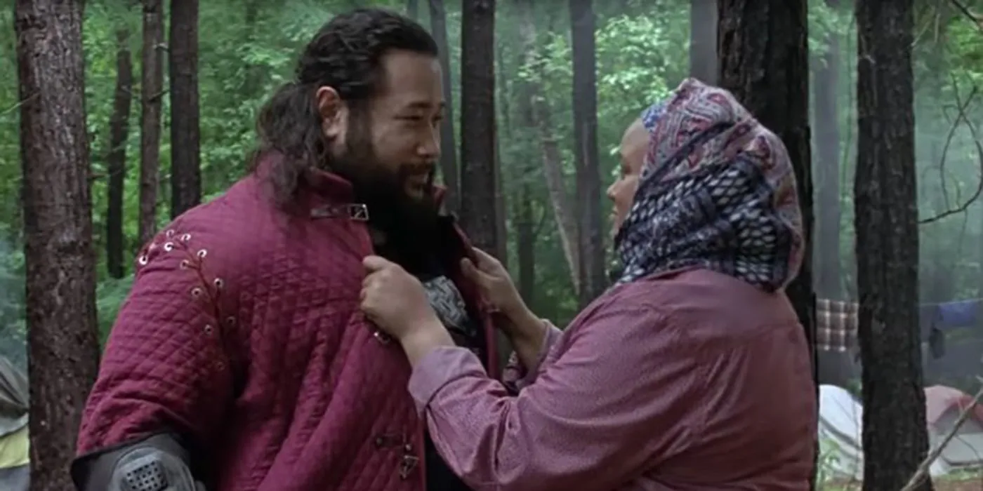 Jerry com sua esposa em The Walking Dead.