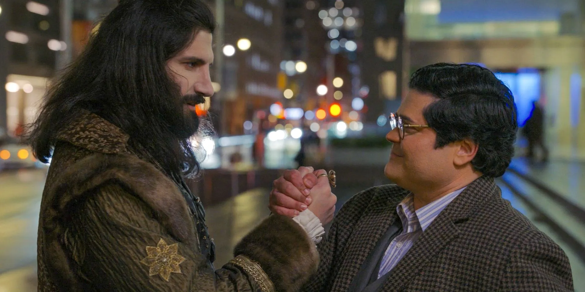 Nandor (Kayvan Novak) and Guillermo (Harvey Guillén) forge an alliance in What We Do in the Shadows Season 6 Ep 10