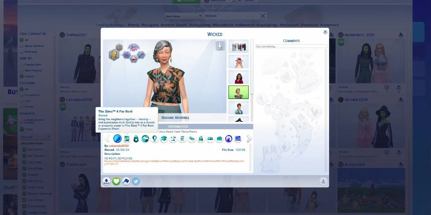 Madame Morrible in Sims 4