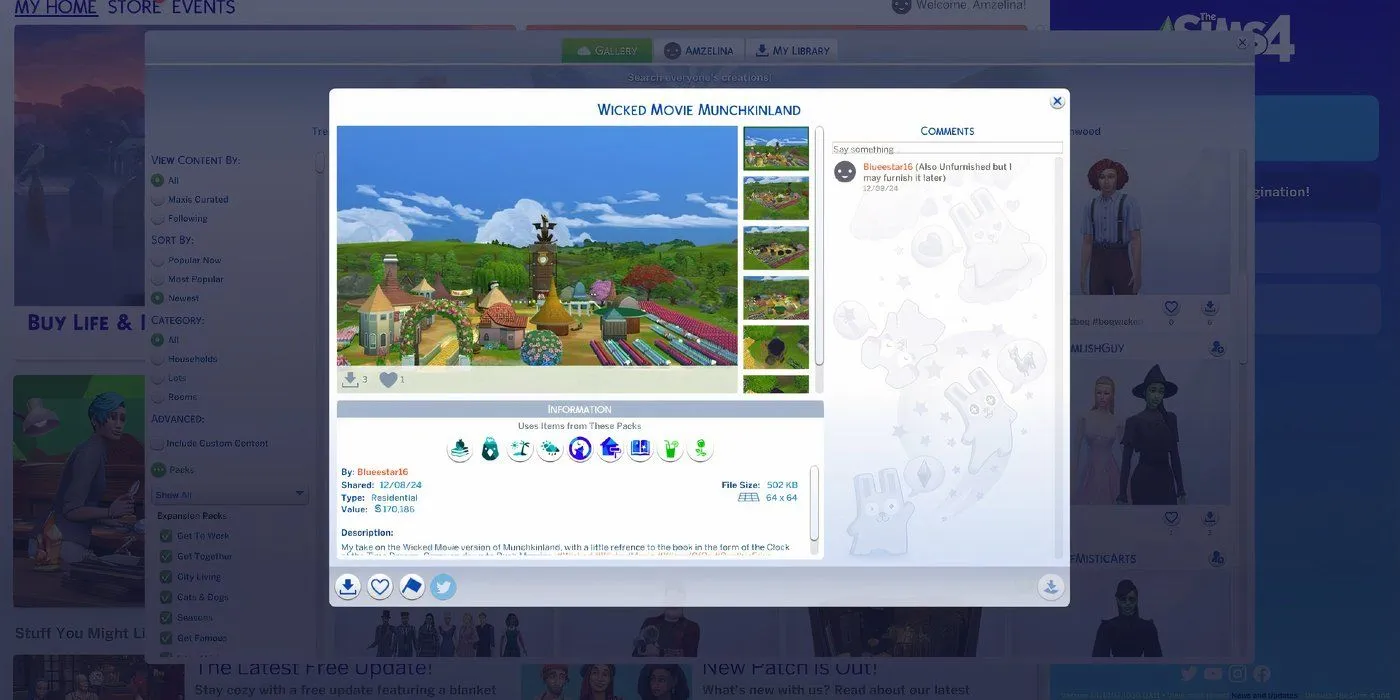 Munchkinland-Nachbildung in Sims 4