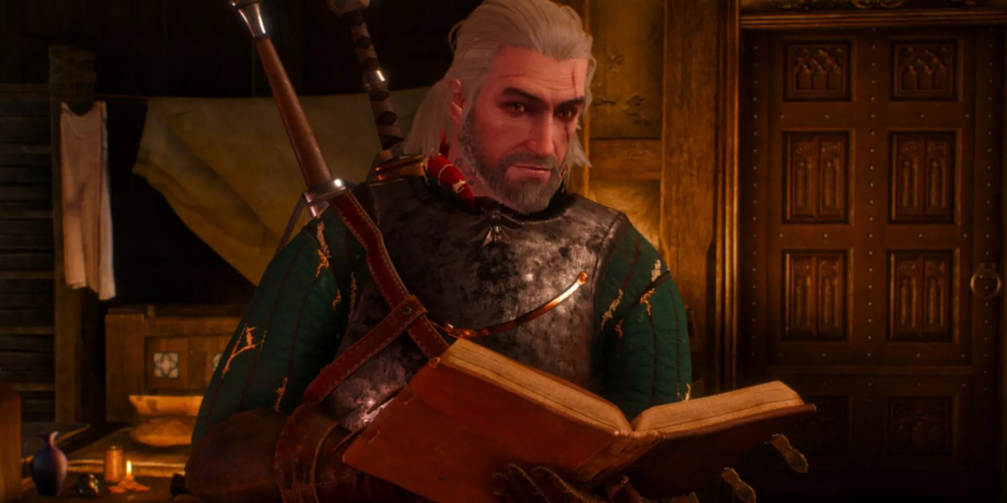 Geralt sonriendo