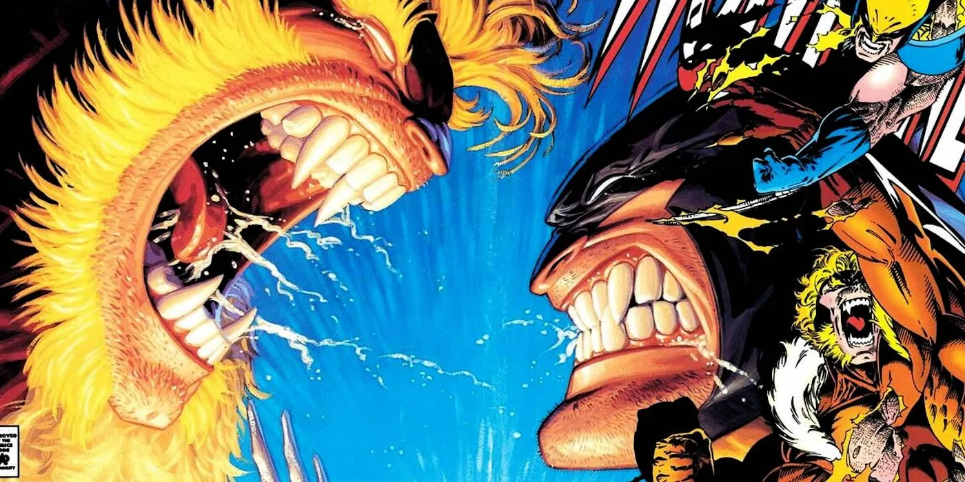 Wolverine gegen Sabretooth in Dying Game Comic Art