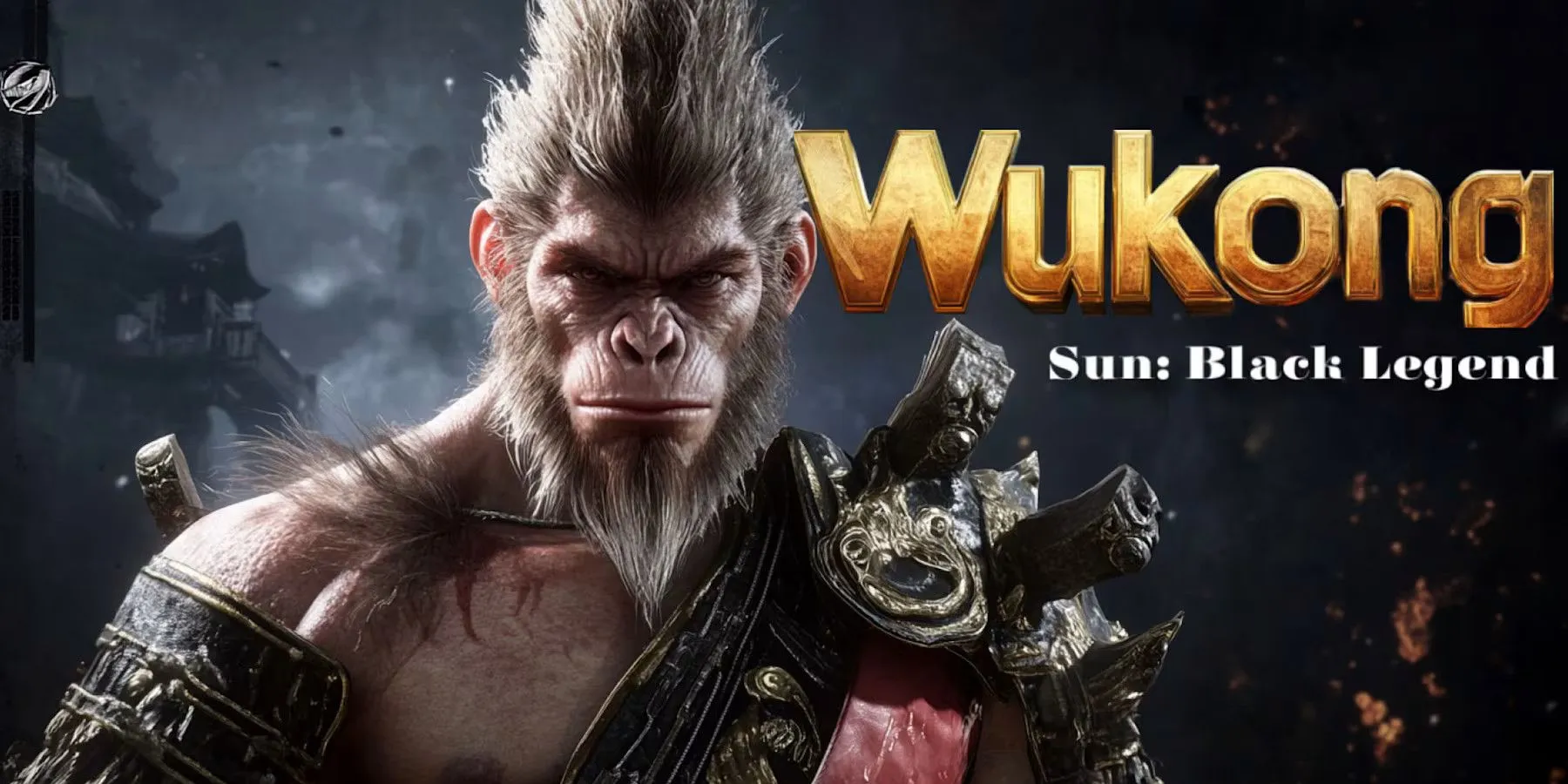 Cover art for Wukong: Black Legend, featuring an anthropomorphic monkey adorned in shoulder armor.