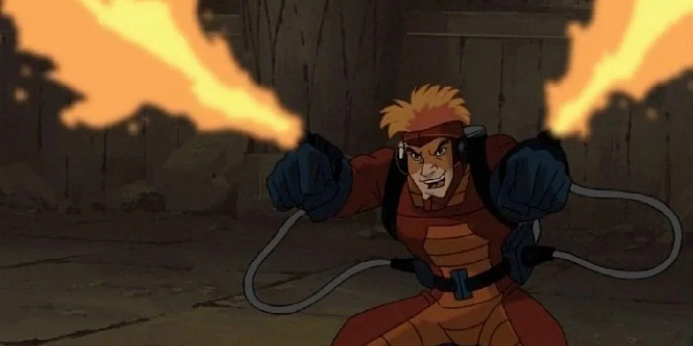 Pyro spara fiamme da X-Men Evolution