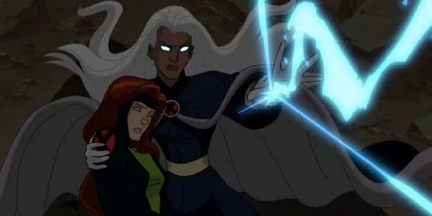 Tempesta protegge Jean Grey in X-Men Evolution