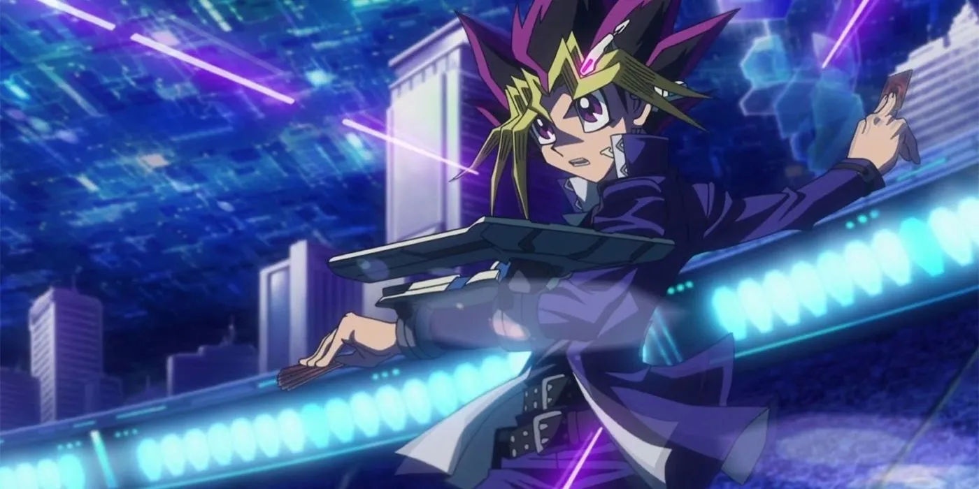 Yugi usa il suo disco duellante