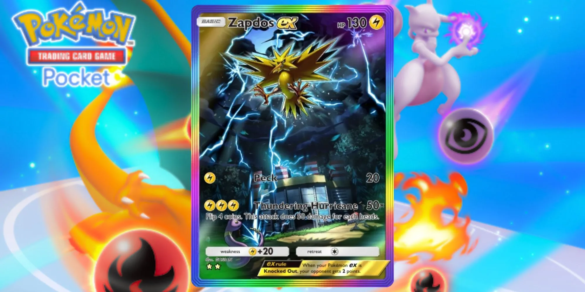 Carta Zapdos EX do Pokémon TCG Pocket