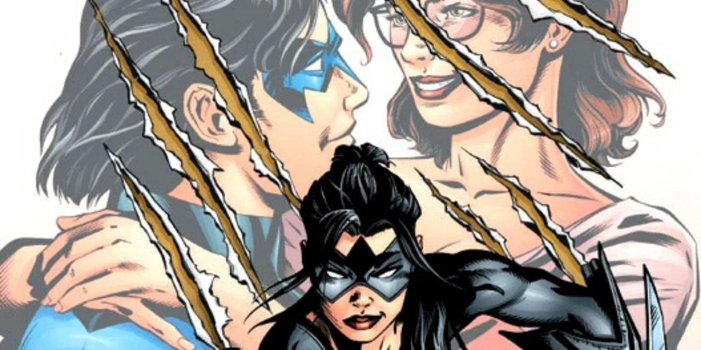 Tarantola davanti a una foto di Nightwing e Barbara Gordon