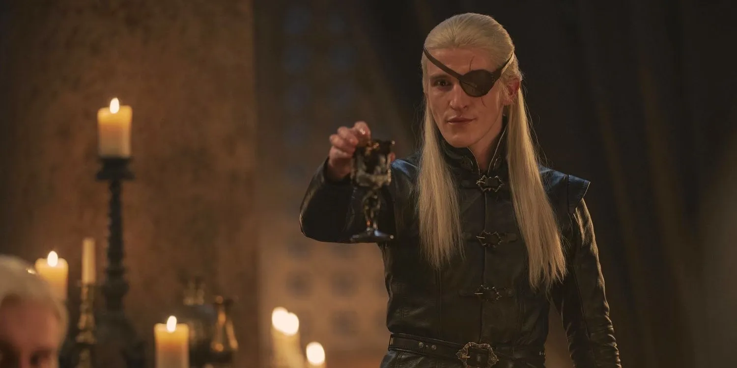 Aemond Targaryen delivering a speech