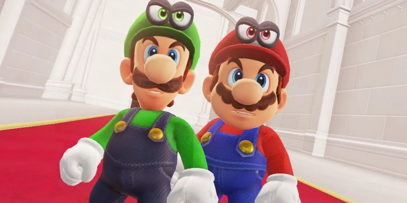 Mario e Luigi em Super Mario Odyssey.