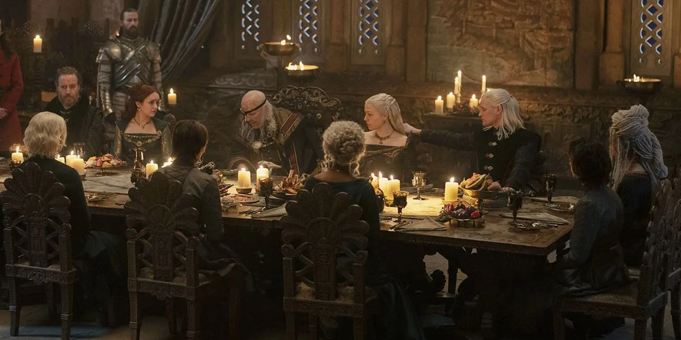 The Targaryens at dinner in Season 1 Episode 8