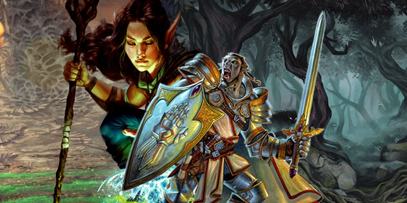 Artwork eines Paladins und eines Zauberers in Dungeons and Dragons